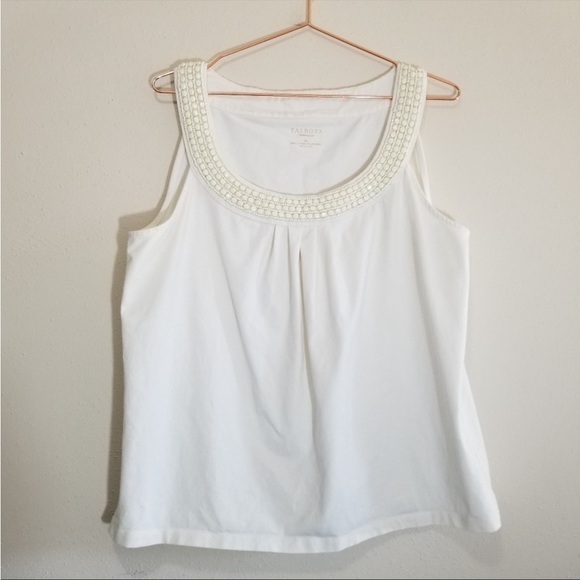 Talbots Tops - Talbots NWOT Beaded Tank Top in Cream Knit